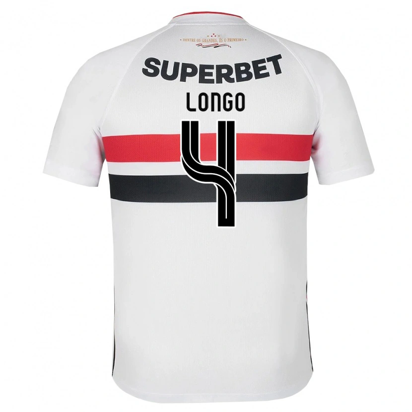 Danxen Dzieci Santiago Longo #4 Biały Czerwony Czarny Domowa Koszulka 2026/27 Koszulki Klubowe