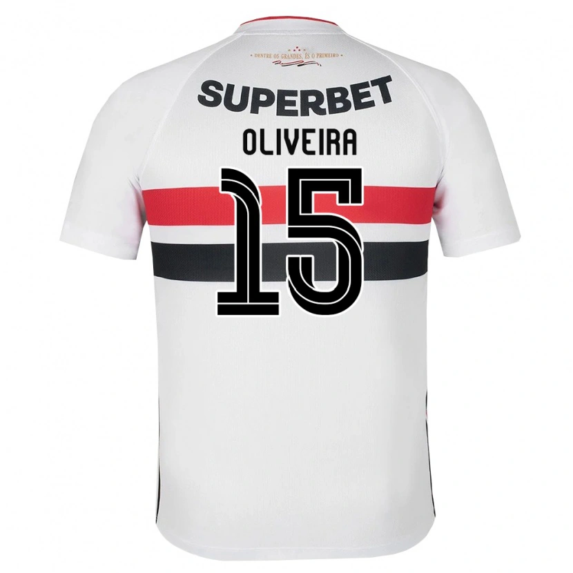 Danxen Dzieci Felipe Oliveira #15 Biały Czerwony Czarny Domowa Koszulka 2026/27 Koszulki Klubowe
