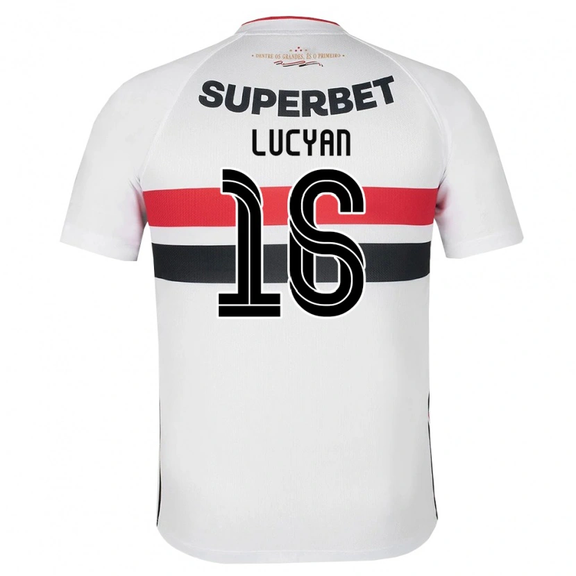 Danxen Dzieci Lucyan Gabriel Arruda Delgado #16 Biały Czerwony Czarny Domowa Koszulka 2026/27 Koszulki Klubowe