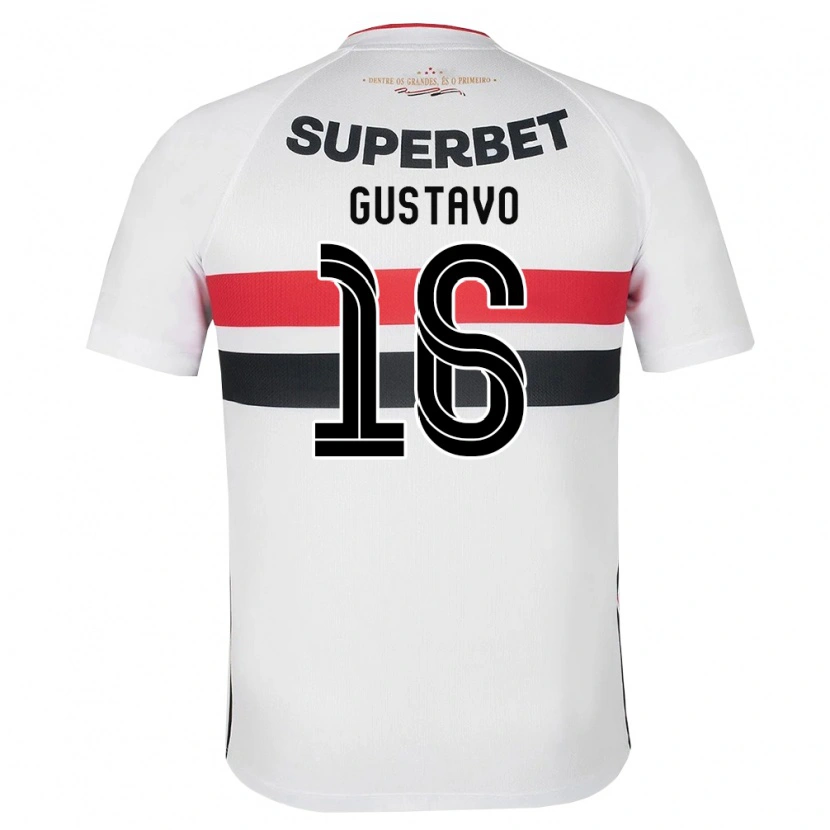 Danxen Dzieci Luiz Gustavo #16 Biały Czerwony Czarny Domowa Koszulka 2026/27 Koszulki Klubowe