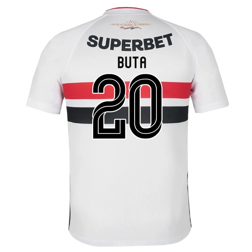 Danxen Dzieci Aurélio Buta #20 Biały Czerwony Czarny Domowa Koszulka 2026/27 Koszulki Klubowe