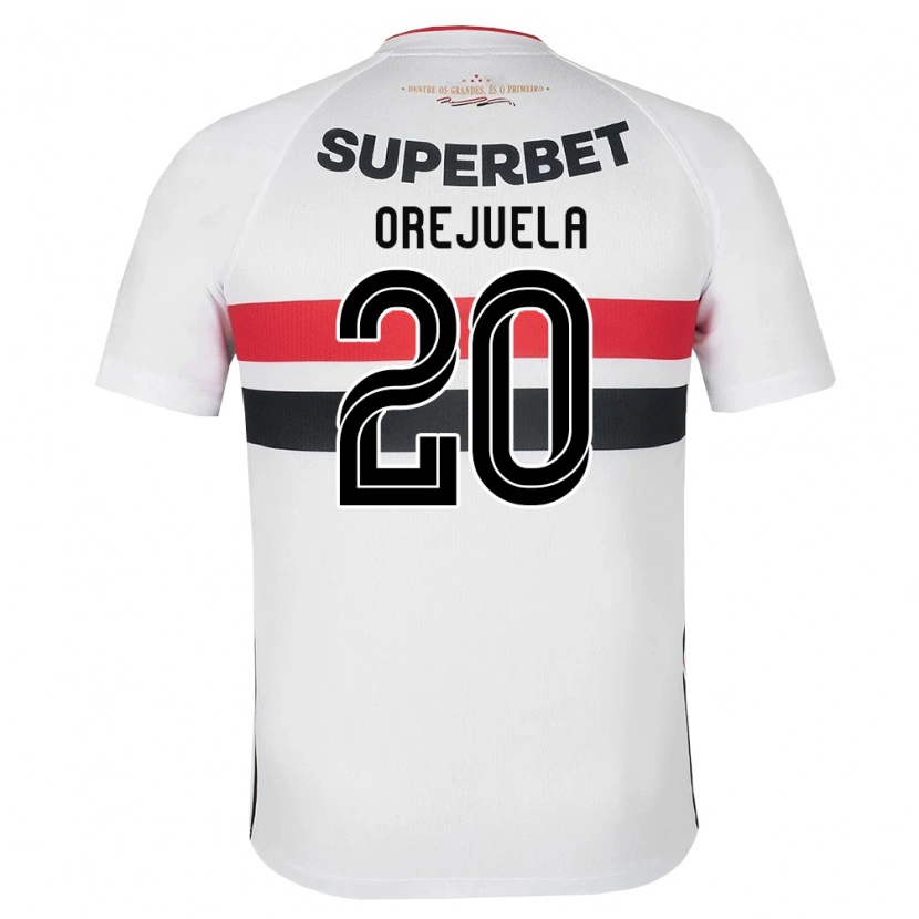 Danxen Dzieci Luis Manuel Orejuela #20 Biały Czerwony Czarny Domowa Koszulka 2026/27 Koszulki Klubowe