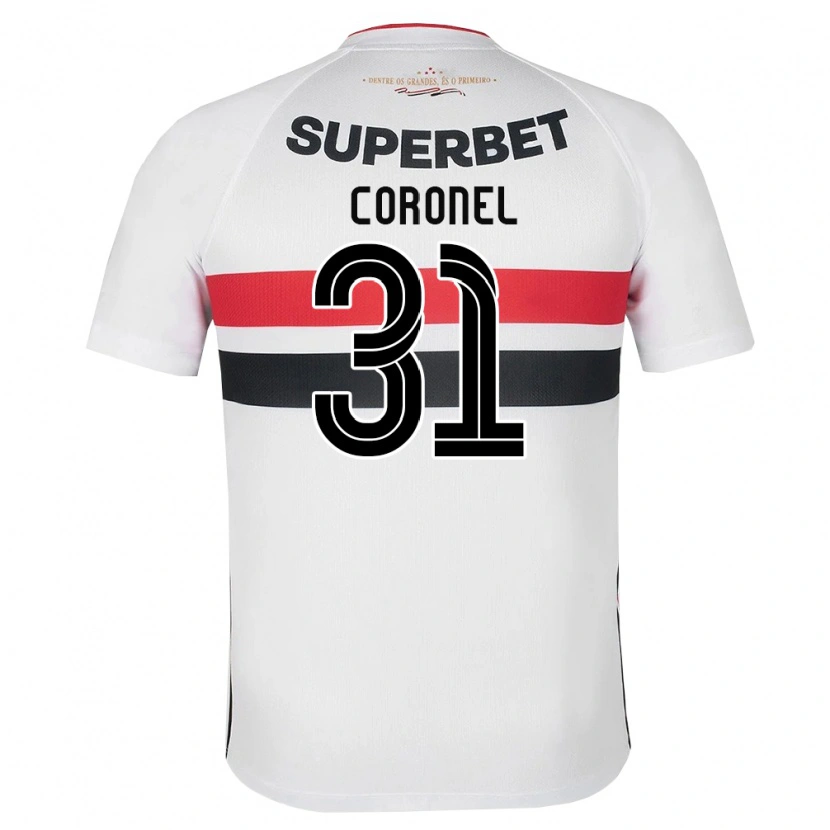 Danxen Dzieci Carlos Coronel #31 Biały Czerwony Czarny Domowa Koszulka 2026/27 Koszulki Klubowe