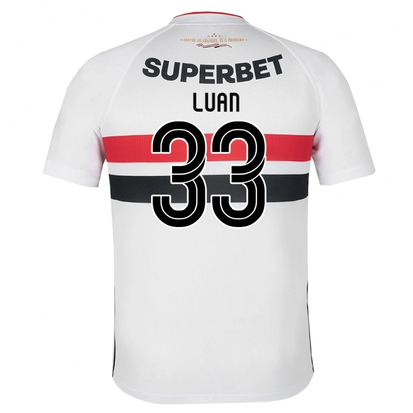 Danxen Dzieci Luan Vinicius Da Silva Santos #33 Biały Czerwony Czarny Domowa Koszulka 2026/27 Koszulki Klubowe