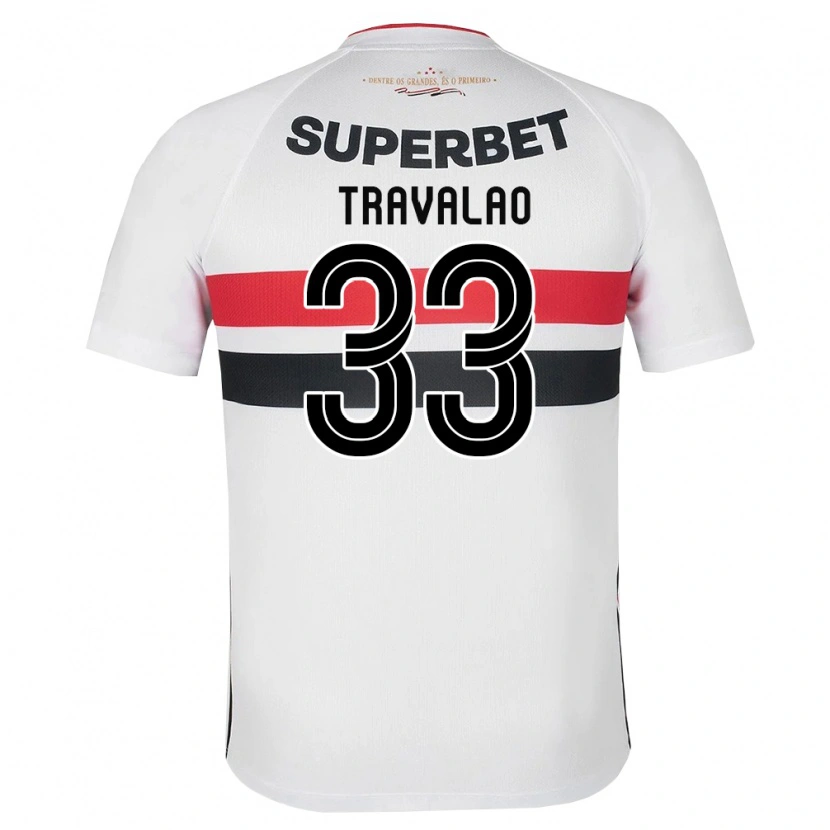 Danxen Dzieci Rafa Travalão #33 Biały Czerwony Czarny Domowa Koszulka 2026/27 Koszulki Klubowe