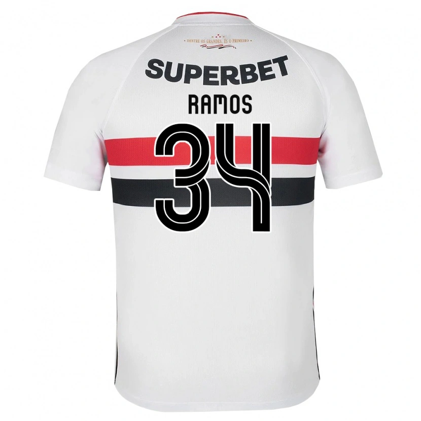 Danxen Dzieci Raí Ramos #34 Biały Czerwony Czarny Domowa Koszulka 2026/27 Koszulki Klubowe