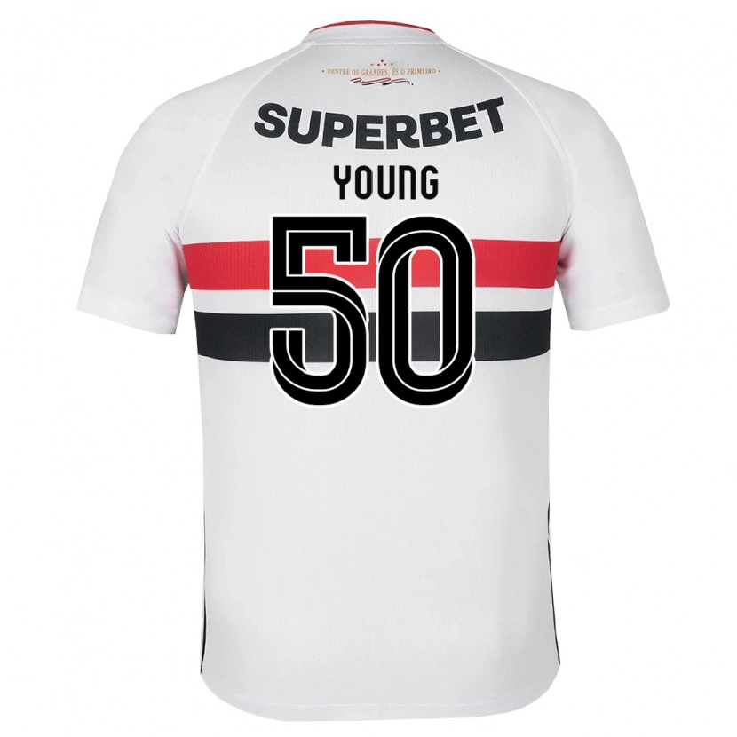 Danxen Dzieci Young Navarro Moraes #50 Biały Czerwony Czarny Domowa Koszulka 2026/27 Koszulki Klubowe