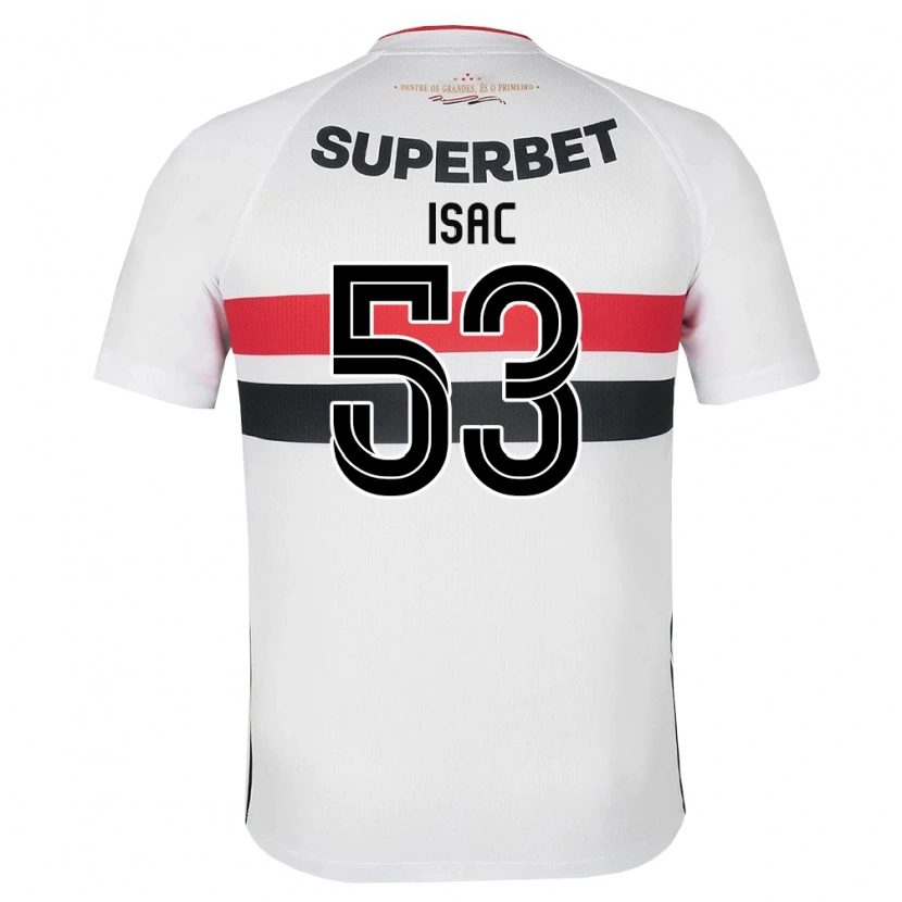 Danxen Dzieci Isac Silvestre Da Silva #53 Biały Czerwony Czarny Domowa Koszulka 2026/27 Koszulki Klubowe