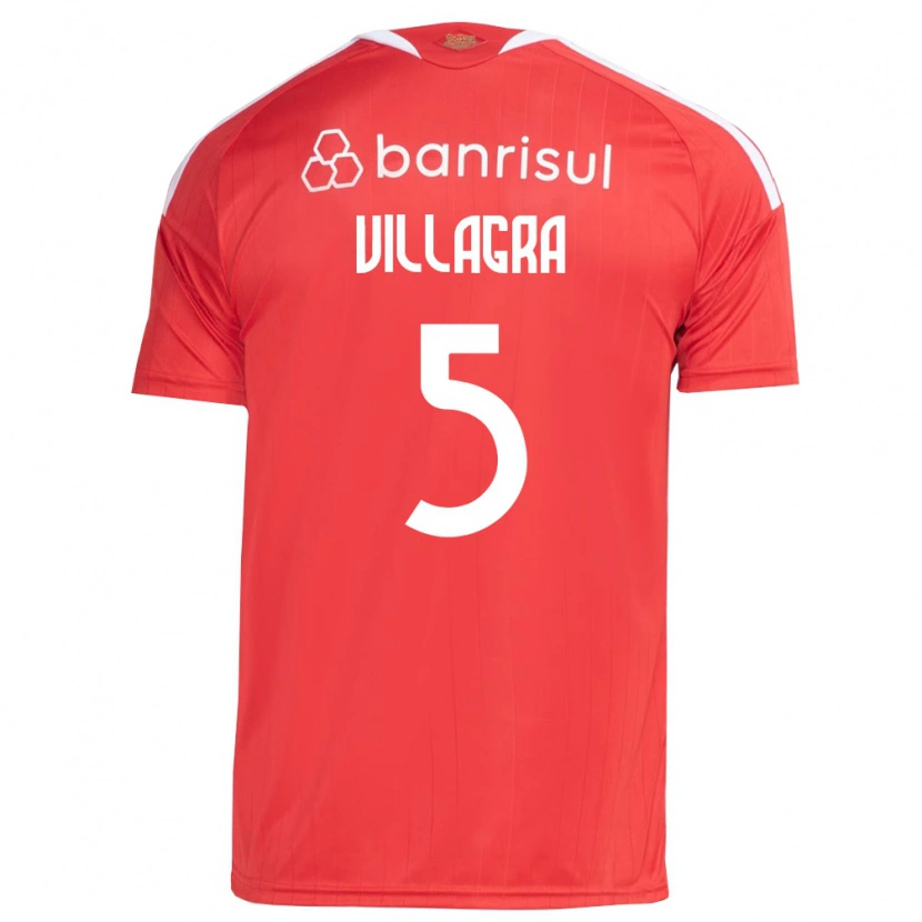 Danxen Dzieci Rodrigo Villagra #5 Czerwony Biały Domowa Koszulka 2026/27 Koszulki Klubowe
