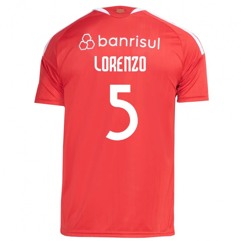 Danxen Dzieci Lorenzo Farias Vaghetti #5 Czerwony Biały Domowa Koszulka 2026/27 Koszulki Klubowe