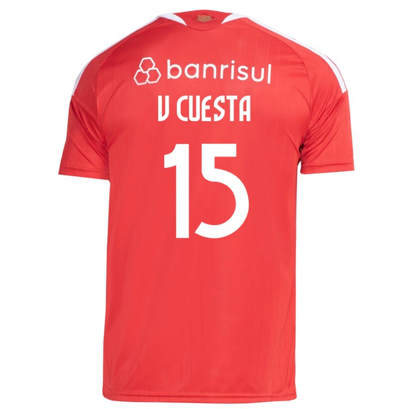 Danxen Dzieci Victor Cuesta #15 Czerwony Biały Domowa Koszulka 2026/27 Koszulki Klubowe