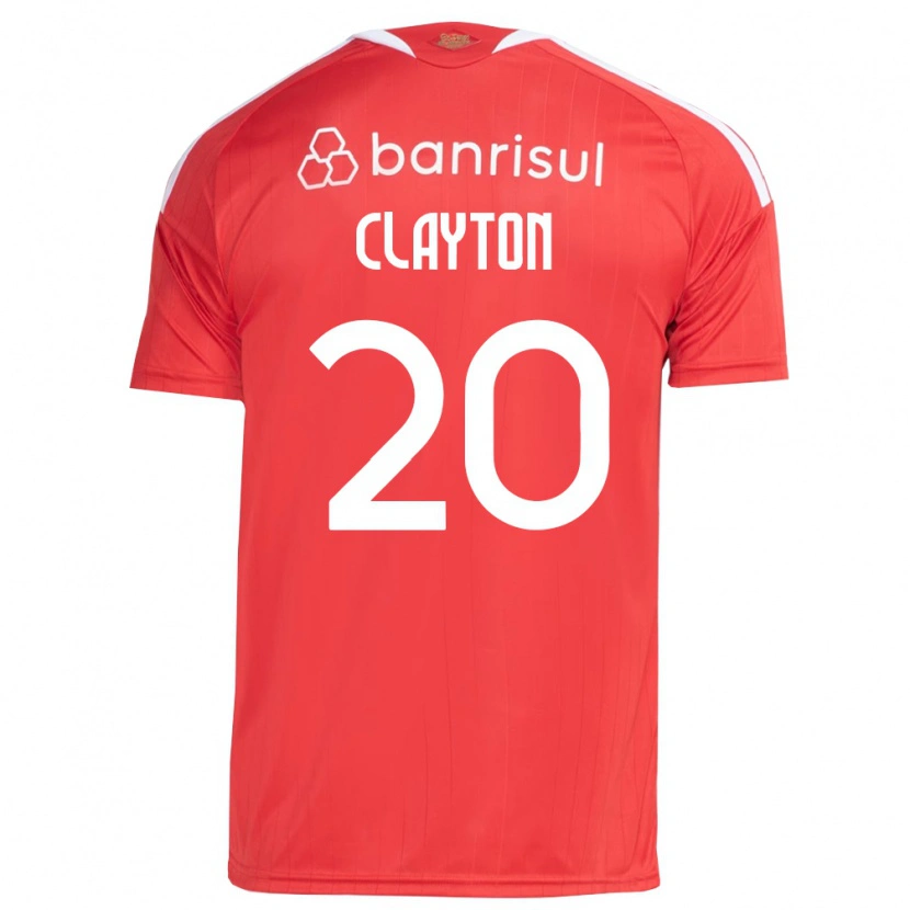 Danxen Dzieci Clayton Sampaio Pereira #20 Czerwony Biały Domowa Koszulka 2026/27 Koszulki Klubowe
