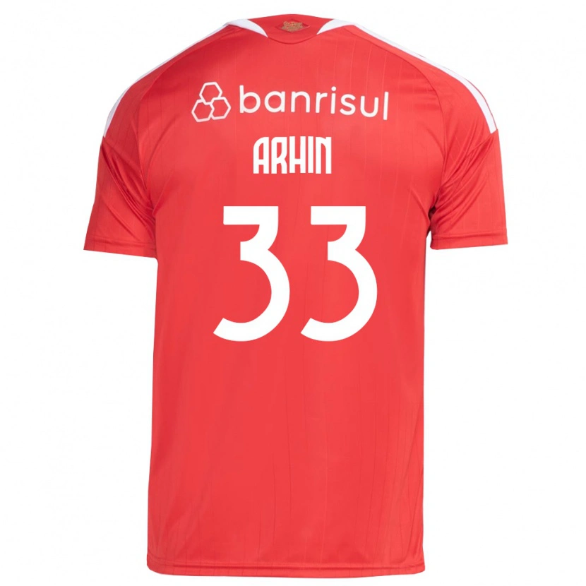 Danxen Dzieci Benjamin Arhin #33 Czerwony Biały Domowa Koszulka 2026/27 Koszulki Klubowe