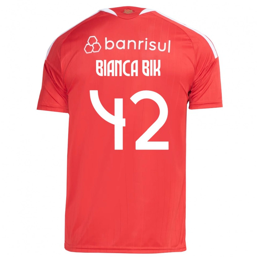 Danxen Dzieci Bianca Bik #42 Czerwony Biały Domowa Koszulka 2026/27 Koszulki Klubowe