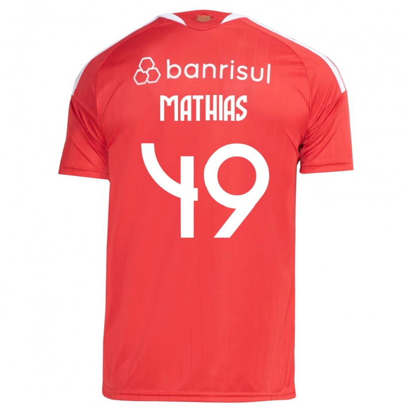 Danxen Dzieci Ricardo Mathias #49 Czerwony Biały Domowa Koszulka 2026/27 Koszulki Klubowe