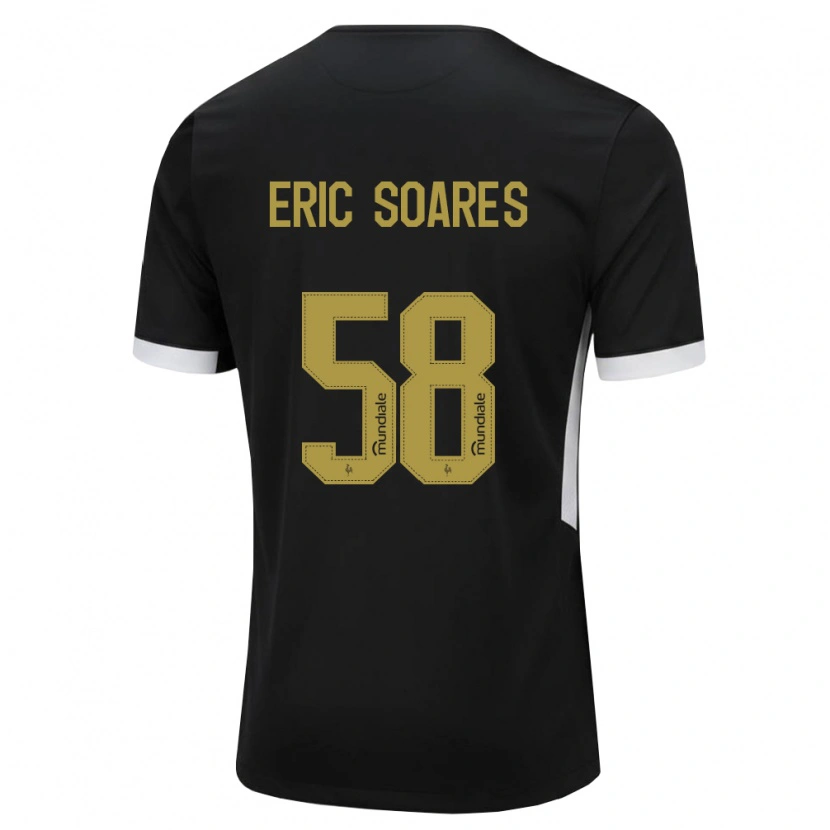 Danxen Dzieci Eric Soares #58 Czarny Biały Żółty Domowa Koszulka 2026/27 Koszulki Klubowe