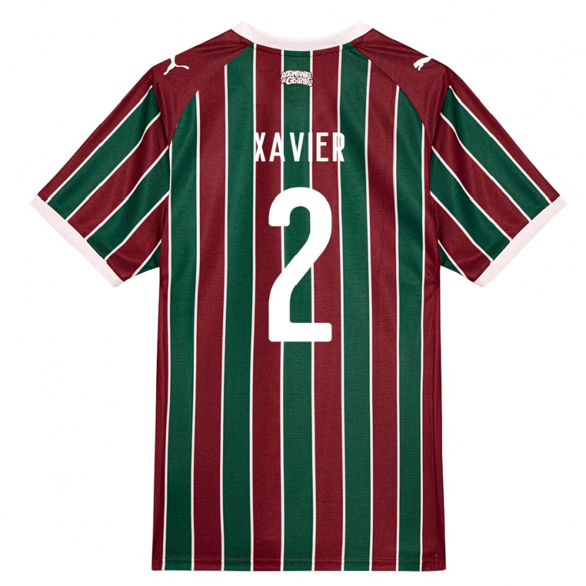 Danxen Dzieci Samuel Xavier #2 Zielony Burgundia Biały Domowa Koszulka 2026/27 Koszulki Klubowe