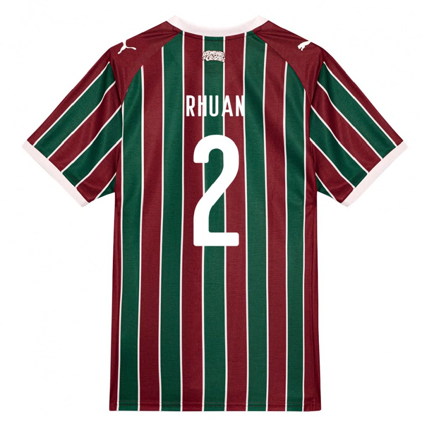 Danxen Dzieci Rhuan Allan Dourado Ribeiro #2 Zielony Burgundia Biały Domowa Koszulka 2026/27 Koszulki Klubowe