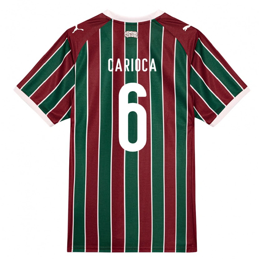 Danxen Dzieci Gabriel Carioca #6 Zielony Burgundia Biały Domowa Koszulka 2026/27 Koszulki Klubowe