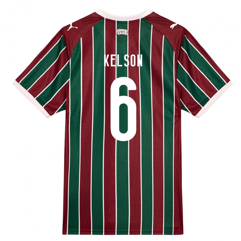 Danxen Dzieci Francisco Kelson Silva De Sousa #6 Zielony Burgundia Biały Domowa Koszulka 2026/27 Koszulki Klubowe