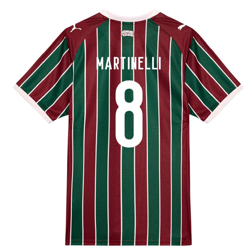Danxen Dzieci Matheus Martinelli Lima #8 Zielony Burgundia Biały Domowa Koszulka 2026/27 Koszulki Klubowe
