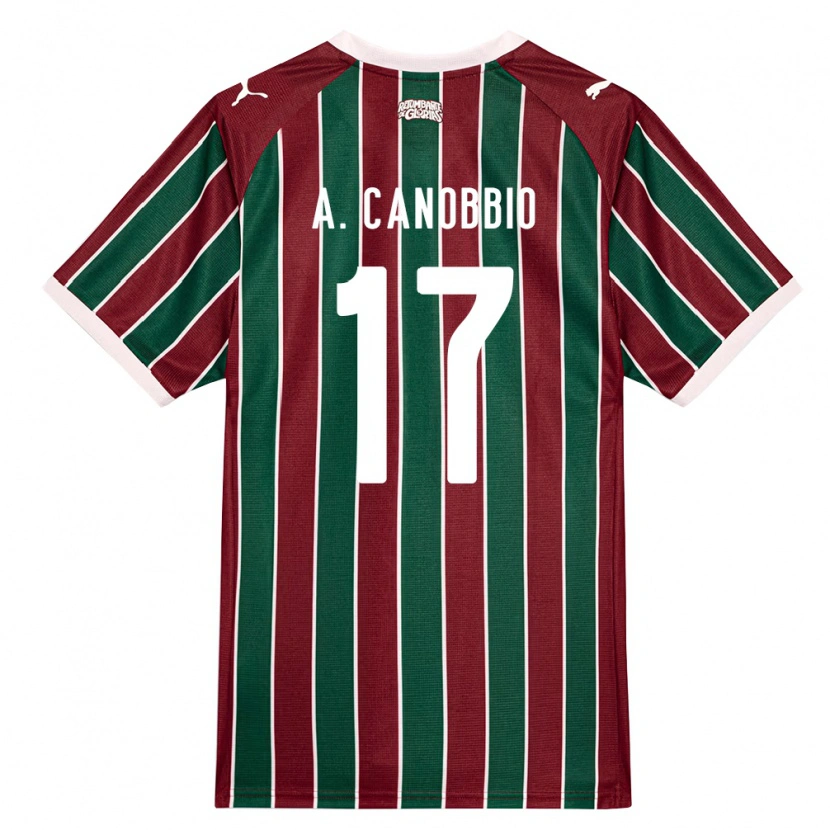 Danxen Dzieci Agustín Canobbio #17 Zielony Burgundia Biały Domowa Koszulka 2026/27 Koszulki Klubowe