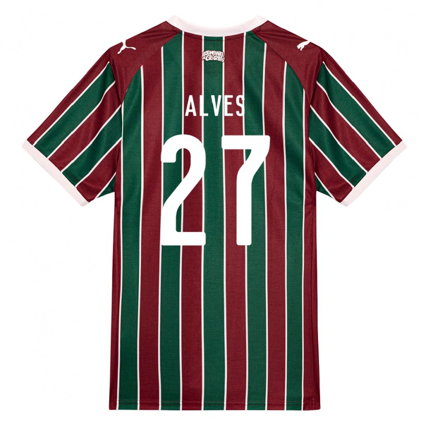 Danxen Dzieci Felipe Alves #27 Zielony Burgundia Biały Domowa Koszulka 2026/27 Koszulki Klubowe