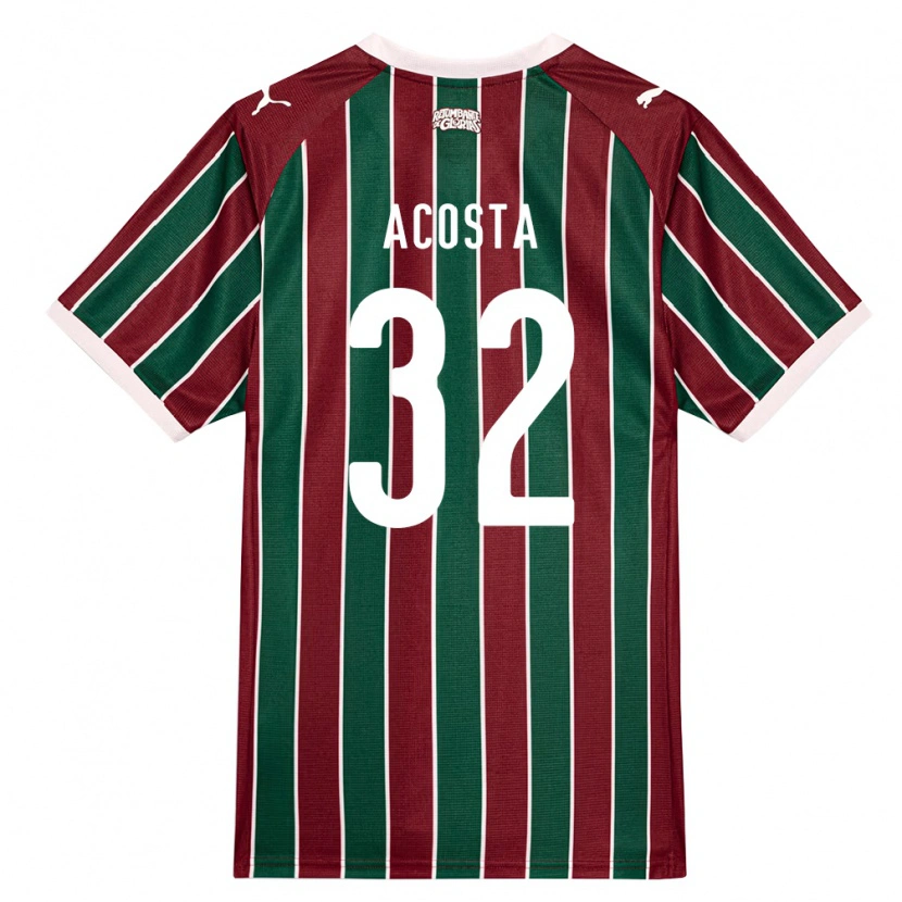 Danxen Dzieci Luciano Acosta #32 Zielony Burgundia Biały Domowa Koszulka 2026/27 Koszulki Klubowe