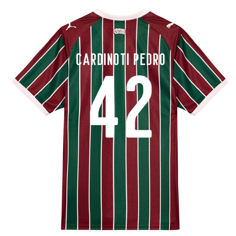 Danxen Dzieci Jhonny Cardinoti Pedro #42 Zielony Burgundia Biały Domowa Koszulka 2026/27 Koszulki Klubowe
