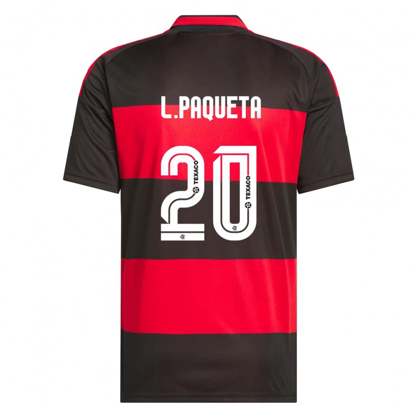 Danxen Dzieci Lucas Paquetá #20 Czerwony Czarny Biały Domowa Koszulka 2026/27 Koszulki Klubowe