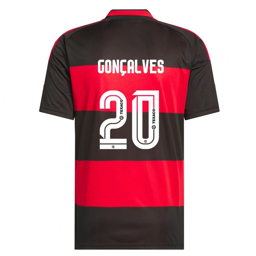Danxen Dzieci Matheus Gonçalves #20 Czerwony Czarny Biały Domowa Koszulka 2026/27 Koszulki Klubowe