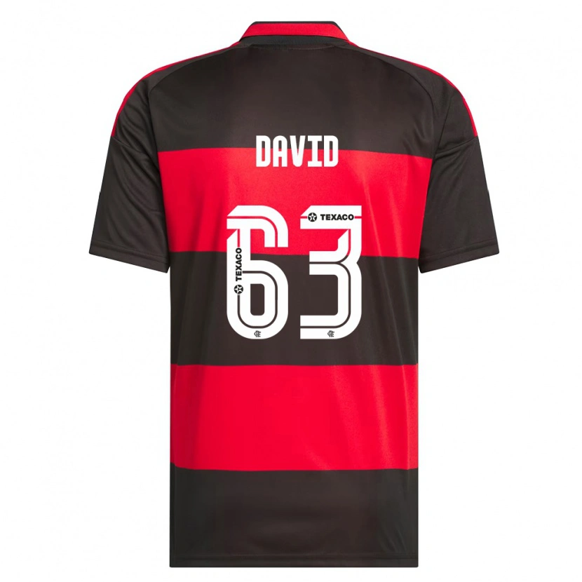 Danxen Dzieci David Viana De Oliveira #63 Czerwony Czarny Biały Domowa Koszulka 2026/27 Koszulki Klubowe