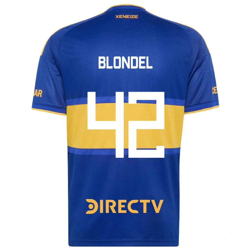 Danxen Dzieci Lucas Blondel #42 Królewski Niebieski Żółty Domowa Koszulka 2026/27 Koszulki Klubowe