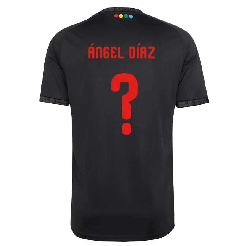 Danxen Dzieci Ángel Díaz #0 Czarny Czerwony Wyjazdowa Koszulka 2026/27 Koszulki Klubowe