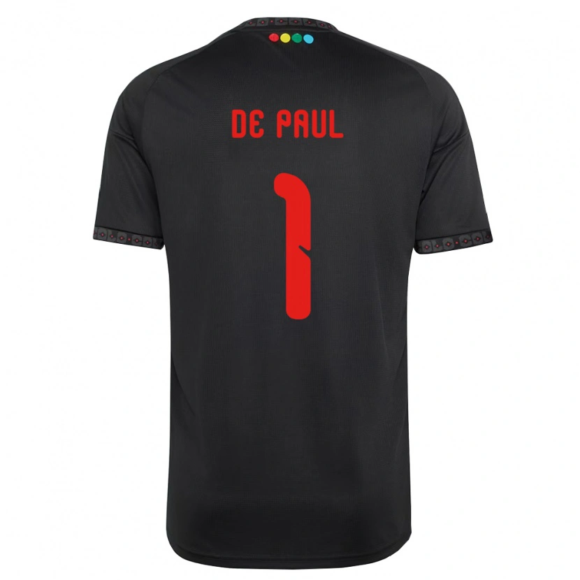 Danxen Dzieci Fernando De Paul #1 Czarny Czerwony Wyjazdowa Koszulka 2026/27 Koszulki Klubowe