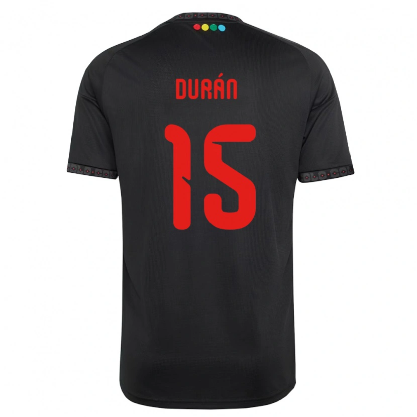 Danxen Dzieci José Durán #15 Czarny Czerwony Wyjazdowa Koszulka 2026/27 Koszulki Klubowe