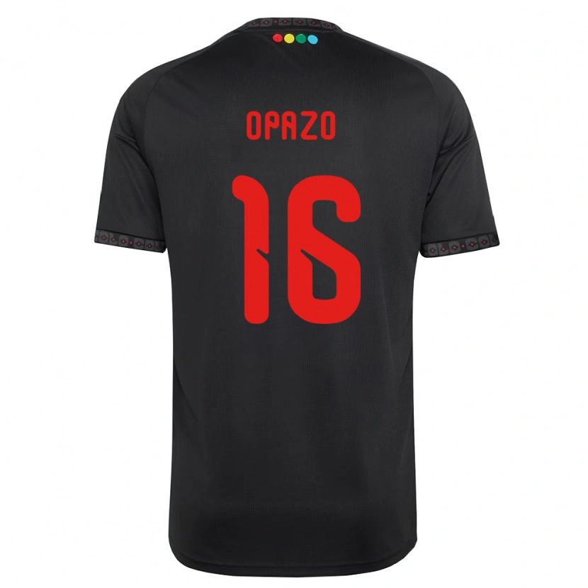 Danxen Dzieci Óscar Opazo #16 Czarny Czerwony Wyjazdowa Koszulka 2026/27 Koszulki Klubowe
