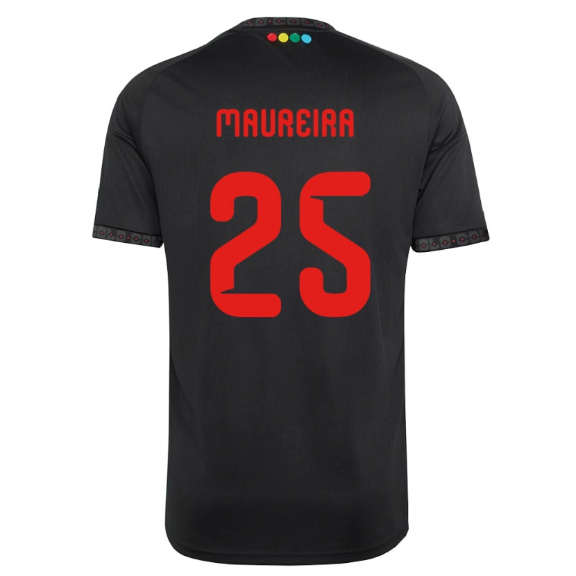 Danxen Dzieci Gabriel Maureira #25 Czarny Czerwony Wyjazdowa Koszulka 2026/27 Koszulki Klubowe