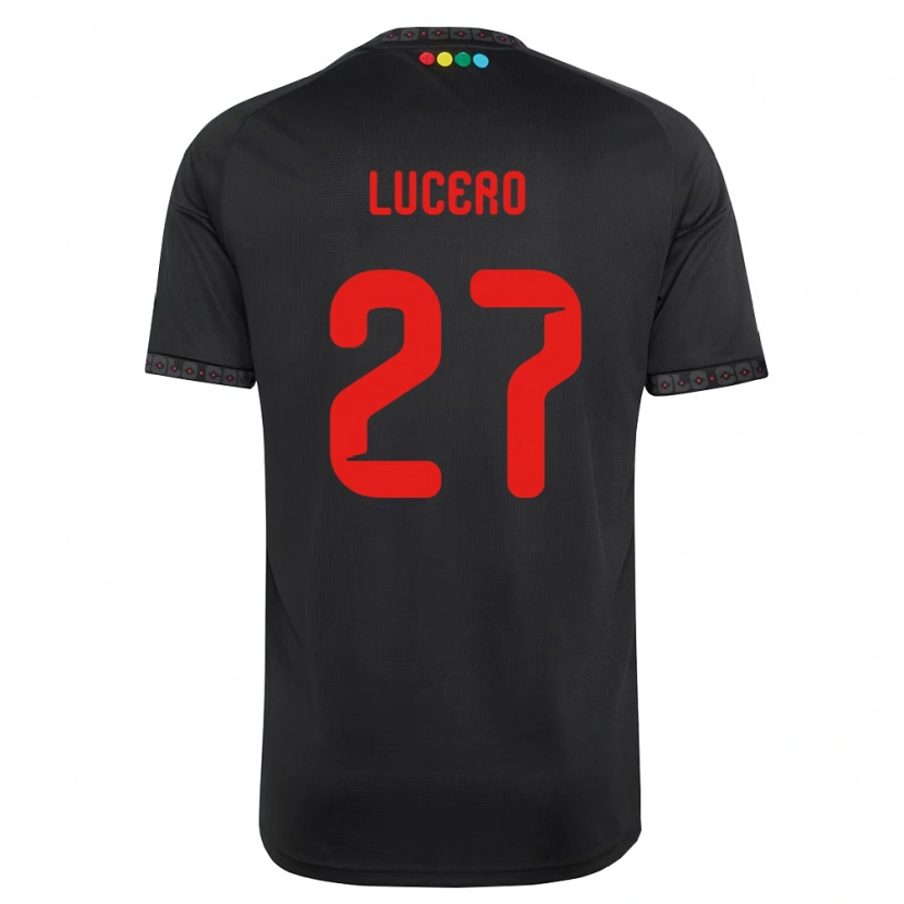 Danxen Dzieci Valentina Lucero #27 Czarny Czerwony Wyjazdowa Koszulka 2026/27 Koszulki Klubowe