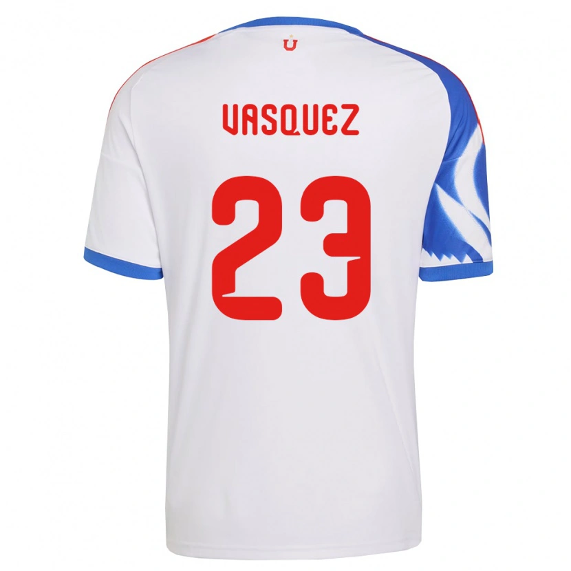 Danxen Dzieci Ignacio Vásquez #23 Biały Granatowy Wyjazdowa Koszulka 2026/27 Koszulki Klubowe