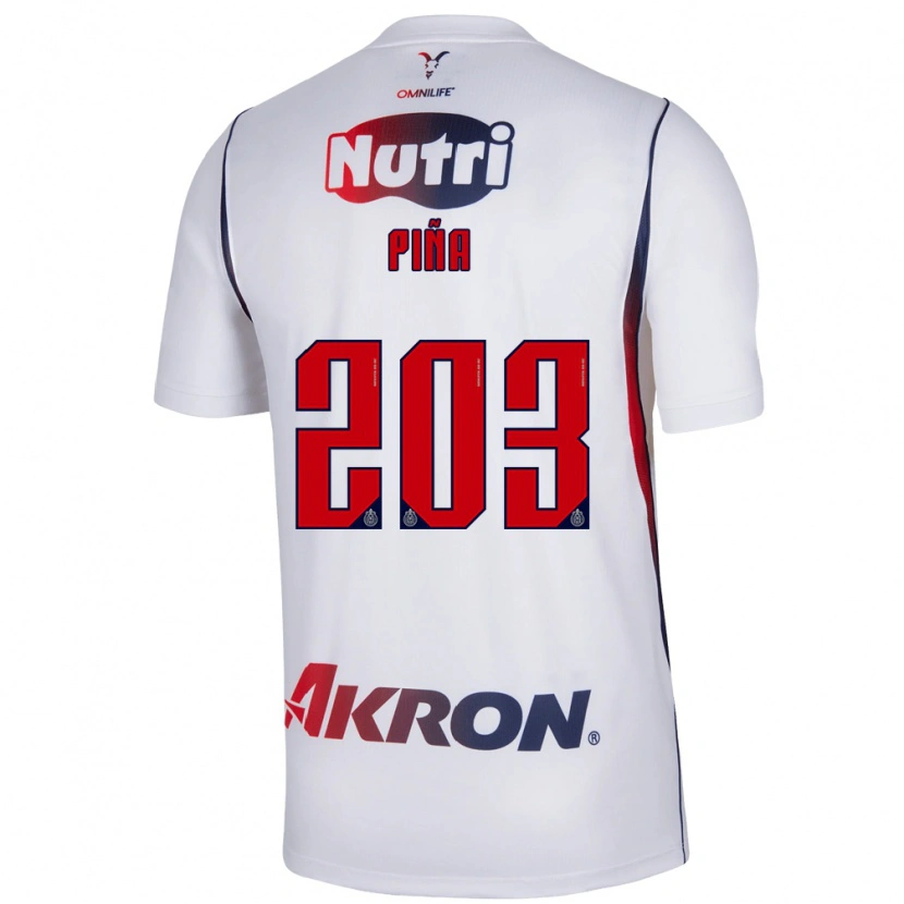 Danxen Dzieci Fernando Piña #203 Czerwony Biały Granatowy Wyjazdowa Koszulka 2026/27 Koszulki Klubowe