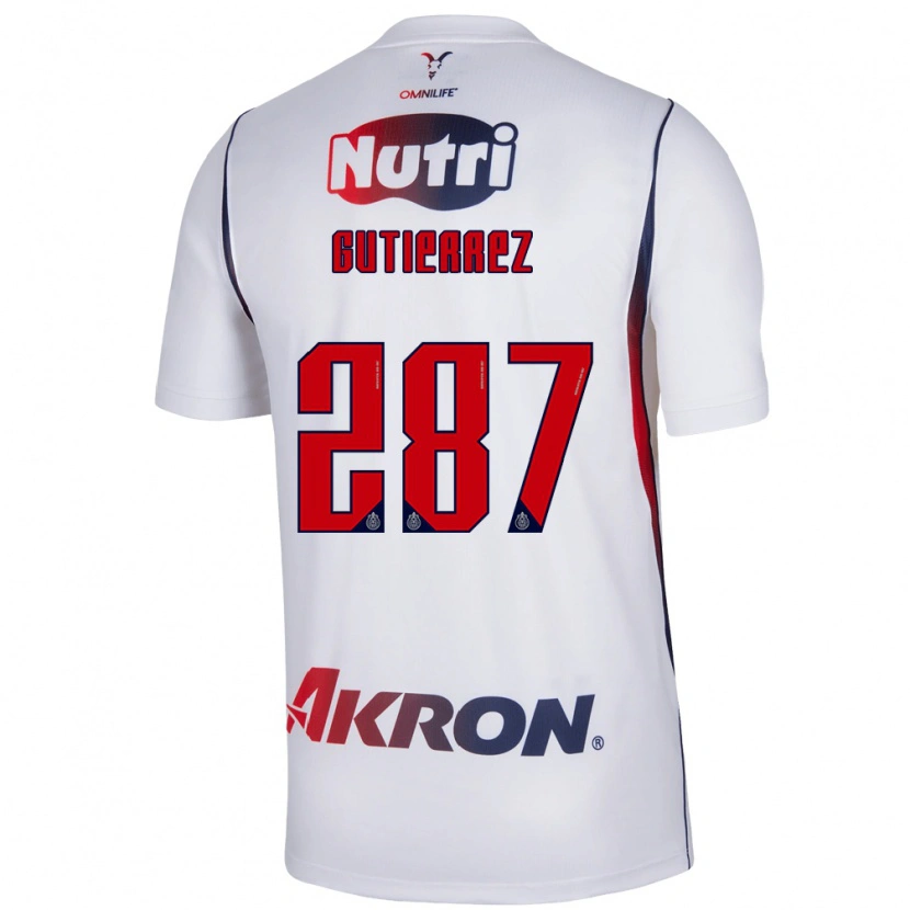 Danxen Dzieci Gerson Gutiérrez #287 Czerwony Biały Granatowy Wyjazdowa Koszulka 2026/27 Koszulki Klubowe