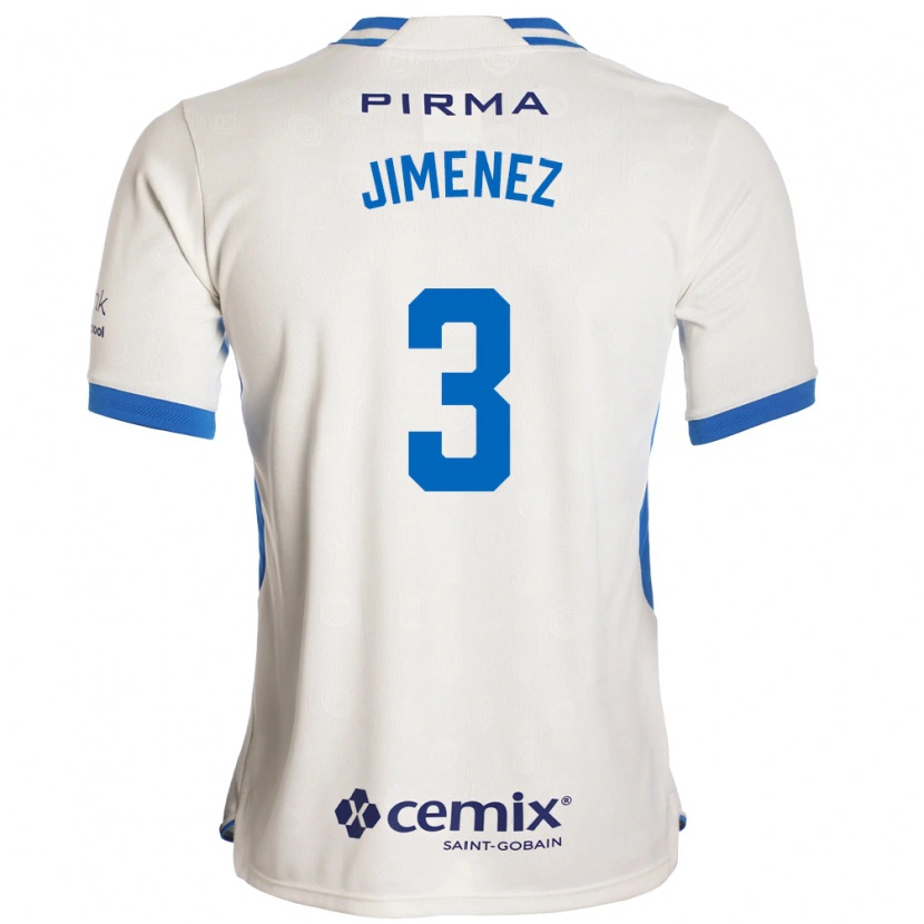 Danxen Dzieci Jaiber Jimenez #3 Biały Niebieski Czerwony Wyjazdowa Koszulka 2026/27 Koszulki Klubowe