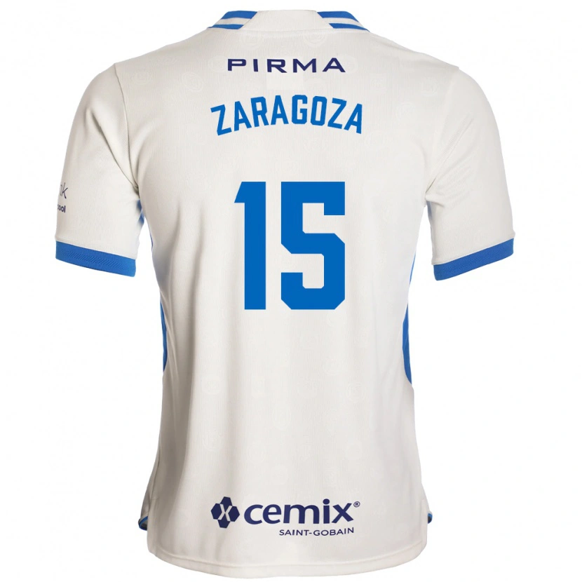 Danxen Dzieci Nancy Zaragoza #15 Biały Niebieski Czerwony Wyjazdowa Koszulka 2026/27 Koszulki Klubowe