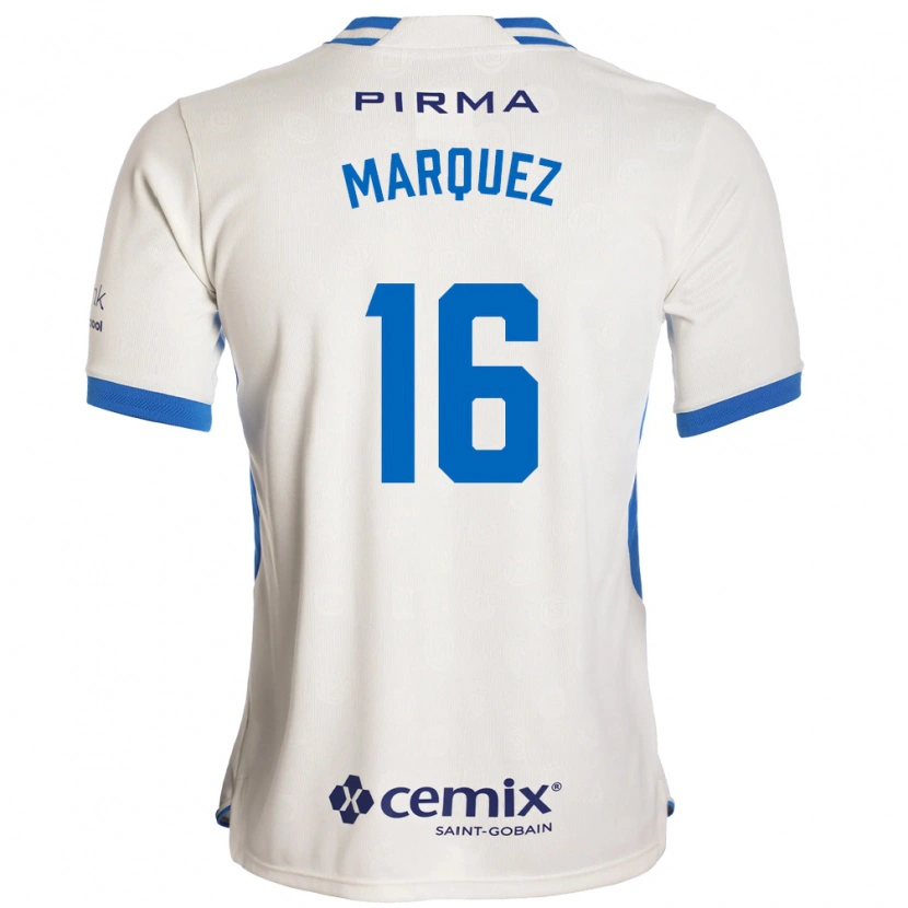 Danxen Dzieci Jeremy Márquez #16 Biały Niebieski Czerwony Wyjazdowa Koszulka 2026/27 Koszulki Klubowe