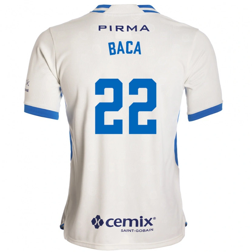 Danxen Dzieci Rafael Baca #22 Biały Niebieski Czerwony Wyjazdowa Koszulka 2026/27 Koszulki Klubowe