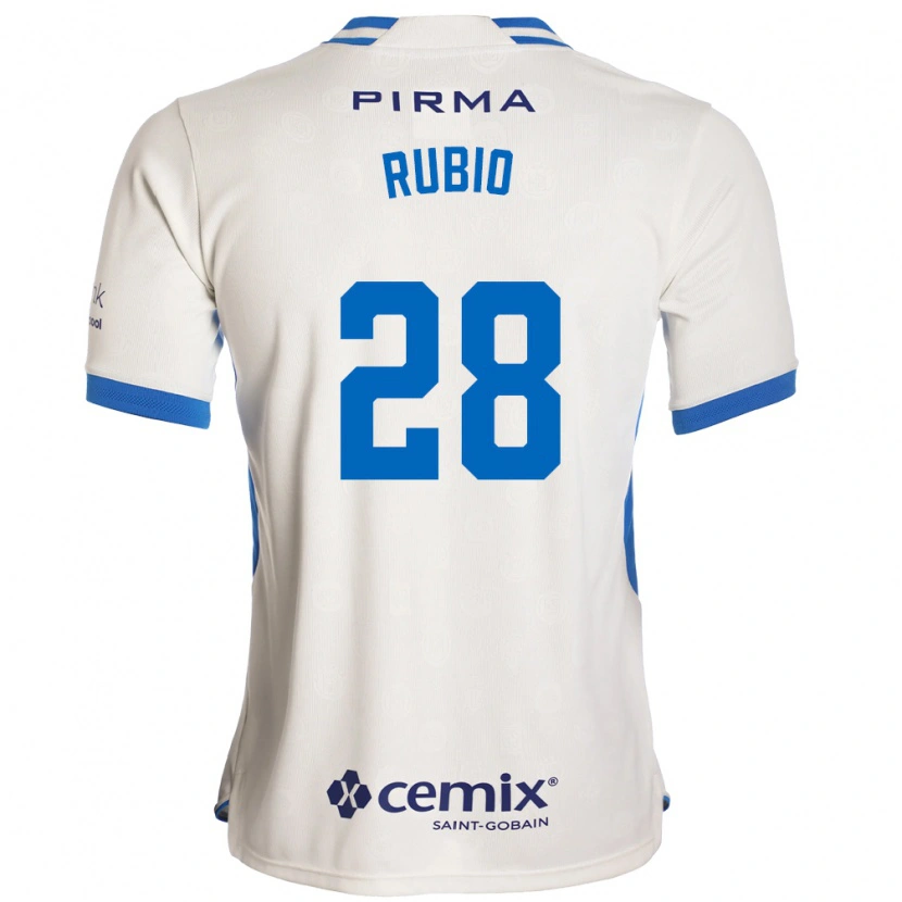 Danxen Dzieci Raymundo Rubio #28 Biały Niebieski Czerwony Wyjazdowa Koszulka 2026/27 Koszulki Klubowe