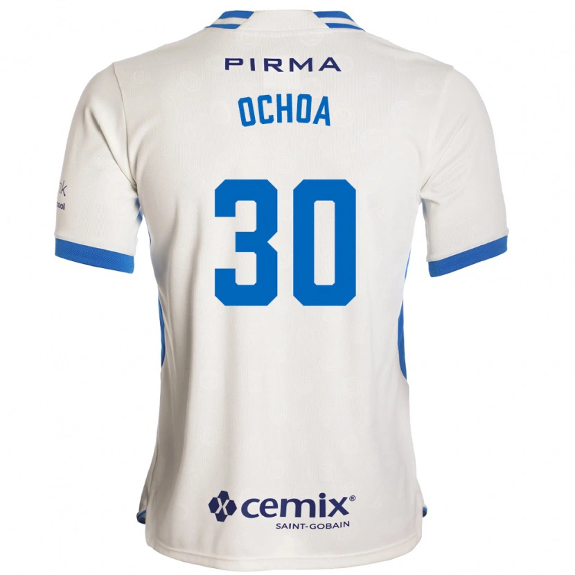 Danxen Dzieci Emmanuel Ochoa #30 Biały Niebieski Czerwony Wyjazdowa Koszulka 2026/27 Koszulki Klubowe