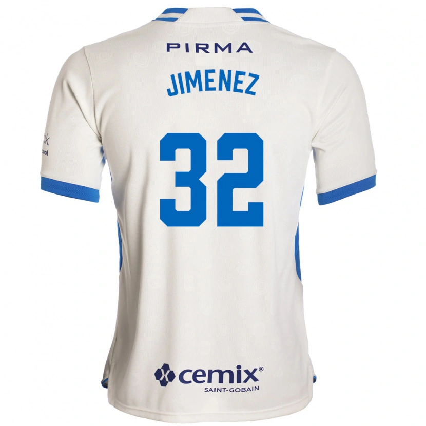 Danxen Dzieci Cristian Jiménez #32 Biały Niebieski Czerwony Wyjazdowa Koszulka 2026/27 Koszulki Klubowe
