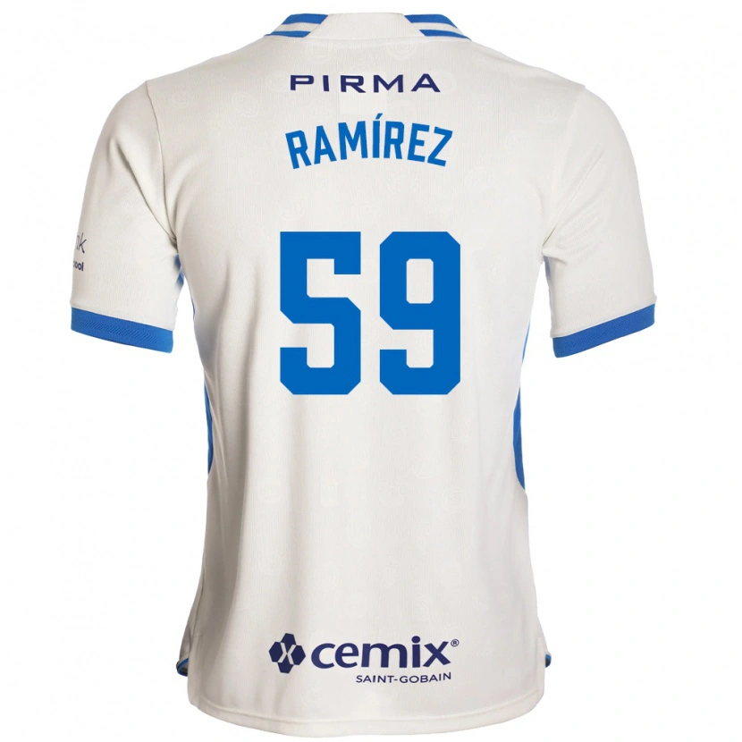 Danxen Dzieci Diego Ramírez #59 Biały Niebieski Czerwony Wyjazdowa Koszulka 2026/27 Koszulki Klubowe